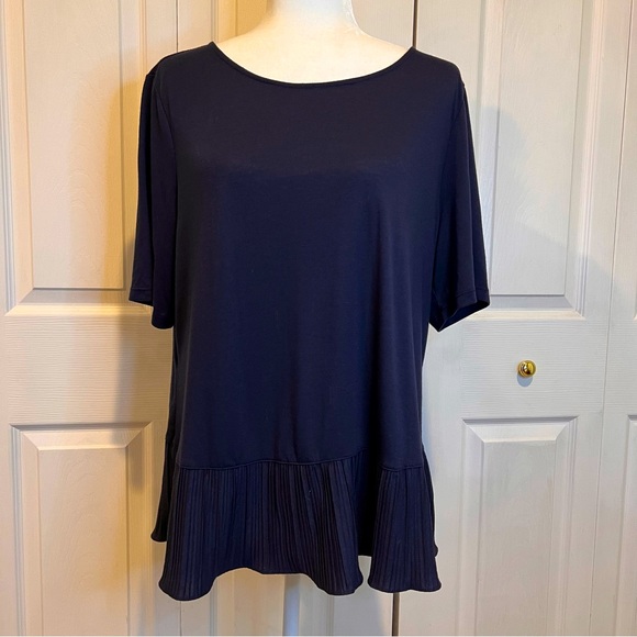 Talbots Tops - 🟡 Talbots Navy Short Sleeve Top Shirt - Size 1X